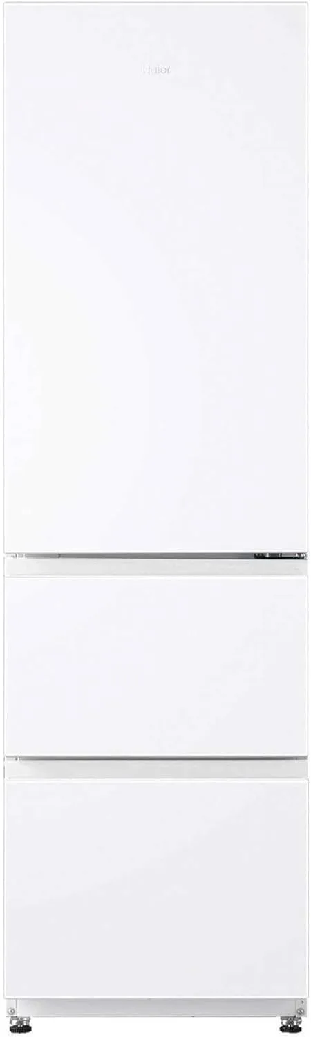 Haier ▫️ 3D 55 Series 3 HTR3518ENMW - Frigorífico combinado, Gavetas DirectAccess, Fluxo de ar circular, 303L, My Zone Pro, Função ECO, Total No Frost, L 54,5cm, Motor Inverter, Luz LED, Ecrã interno, Branco