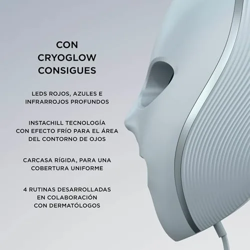 Shark ▫️ CryoGlow, Máscara Facial LED Vermelha e Azul, Cor Lilás, FW312EUPL 5