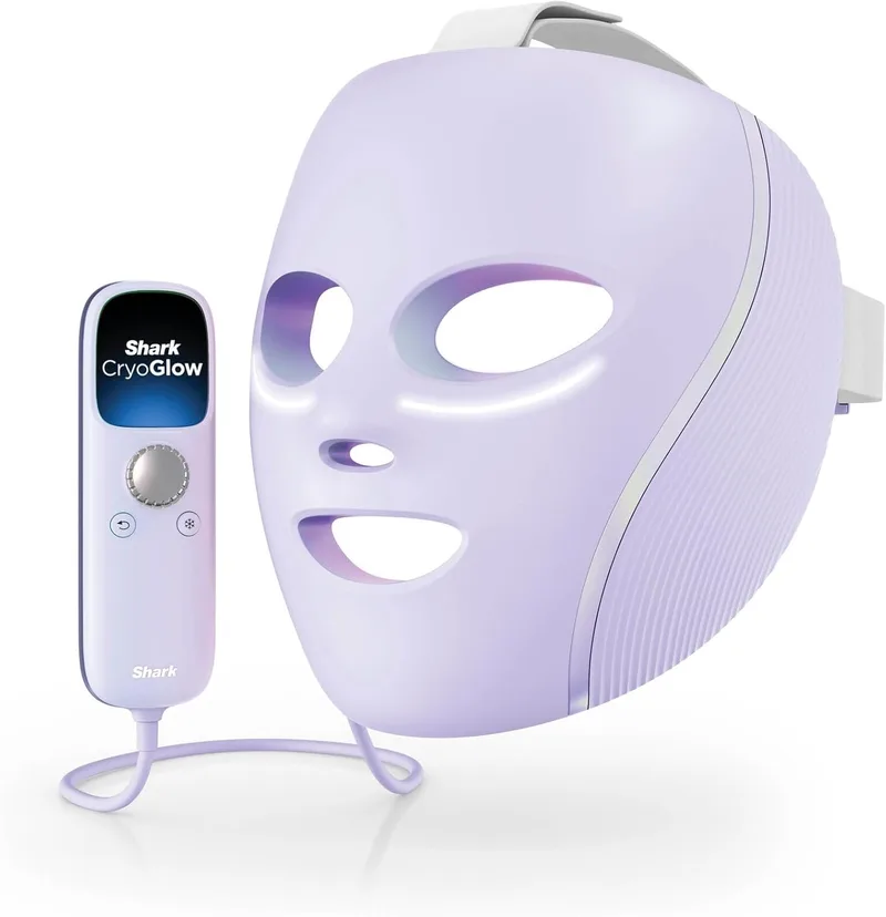 Shark ▫️ CryoGlow, Máscara Facial LED Vermelha e Azul, Cor Lilás, FW312EUPL