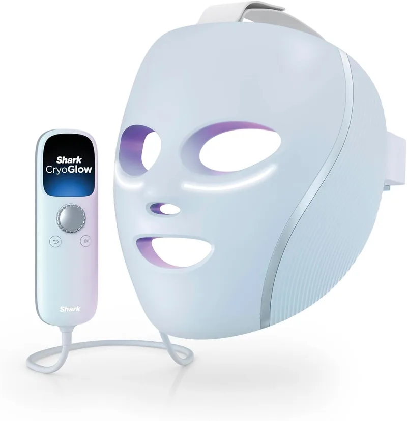 Shark ▫️ CryoGlow, Máscara Facial LED Vermelha e Azul, Cor Azul