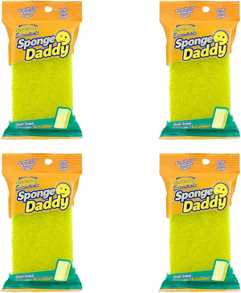 Scrub Daddy ▫️ Sponge Daddy Essentials, esponja de dupla face, esponja para a loiça, esfregões para a loiça e casa de banho que não riscam, pacote de sortido de esponjas para a cozinha