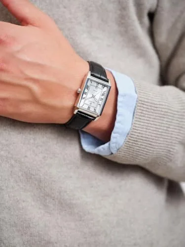 GANT ▫️ G197001 Staten Island - Relógio de pulso para homem, caixa em aço inoxidável, bracelete em pele preta com efeito de pele de crocodilo, movimento de quartzo japonês, data, 5 ATM 4