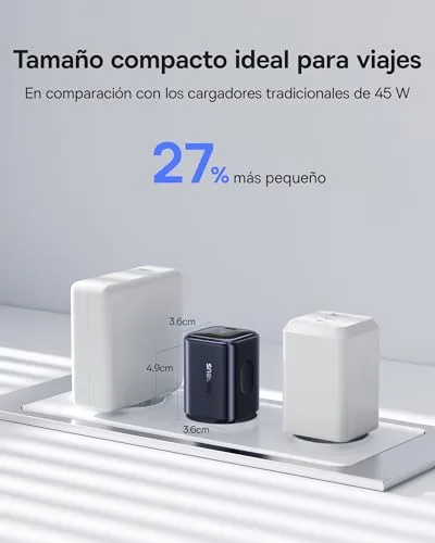 Baseus ▫️ PicoGo II Carregador USB-C de 45 W, Adaptador de Corrente USB-C com 2 Portas, Carregador Rápido PD 3.0 PPS Compatível com iPhone 17/17 Pro Max/16-12, Galaxy S25 Ultra, Pixel, iPad Pro/Air, Steam Deck 2