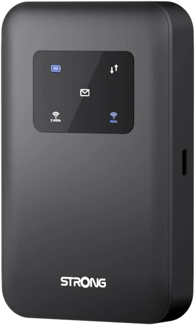 Strong ▫️ Router Wi-Fi portátil 4G+ AIRSPOT 510 com cartão SIM, 4G+ LTE CAT6 300 Mbps, Wi-Fi AC 900 Mbps, ponto de acesso Wi-Fi portátil para viagens, liga até 16 dispositivos, bateria recarregável de 2500 mAh, USB-C