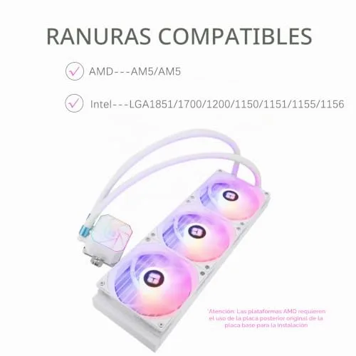THERMALRLGHT ▫️ TR-Thermalright Aqua Elite 360 Branco V3 – Sistema de arrefecimento por água para CPU com especificações completas, refrigerador AIO para PC, 3 ventoinhas ARGB de 120 mm, instalação simples, compatível com AM5/AM4, LGA1851 3