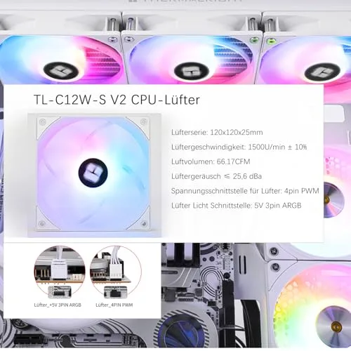THERMALRLGHT ▫️ TR-Thermalright Aqua Elite 360 Branco V3 – Sistema de arrefecimento por água para CPU com especificações completas, refrigerador AIO para PC, 3 ventoinhas ARGB de 120 mm, instalação simples, compatível com AM5/AM4, LGA1851 6