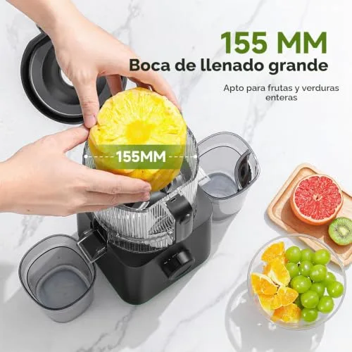 AMZCHEF ▫️ Extrator de Sumos por Prensagem a Frio 600 W, Liquidificador com abertura de 155 mm 2
