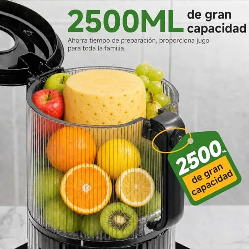 AMZCHEF ▫️ Extrator de Sumos por Prensagem a Frio 600 W, Liquidificador com abertura de 155 mm 3