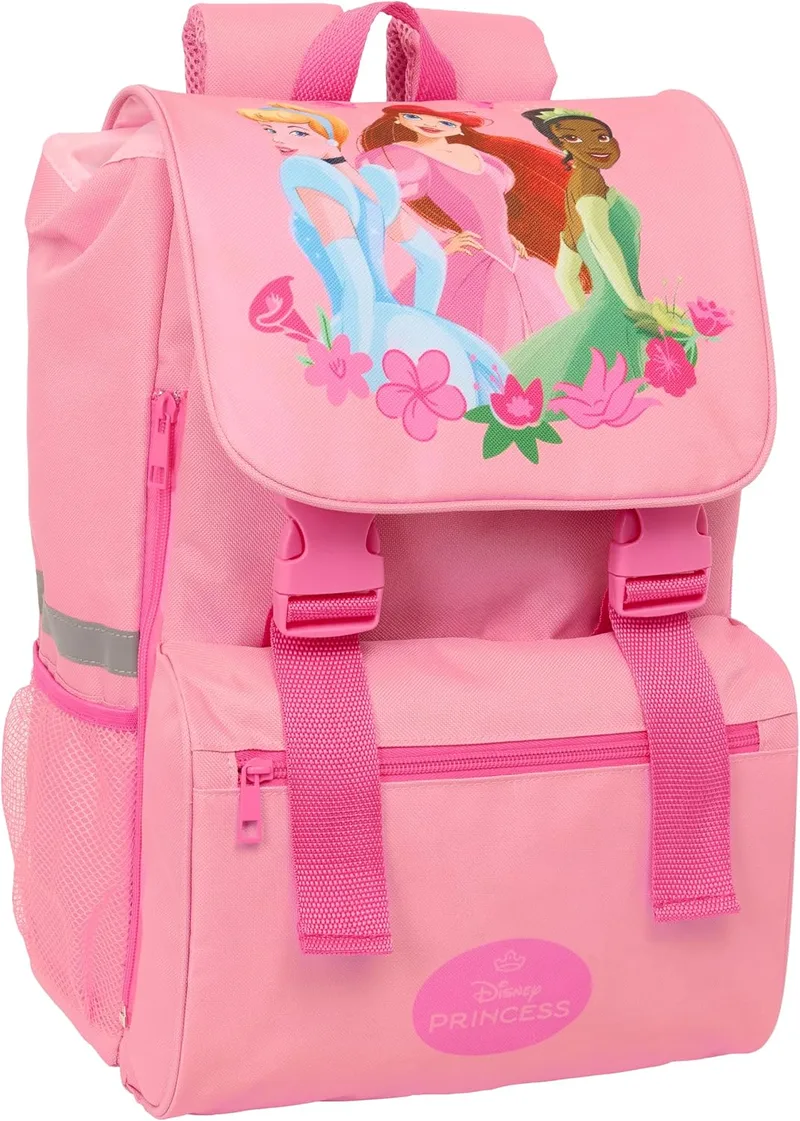 Safta ▫️ PRINCESAS - Mochila infantil, expansível, fácil de limpar, ideal para crianças de várias idades, confortável e versátil, de qualidade e resistente, 28,5 x 15 x 41 cm