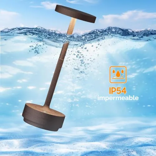 SLSMD ▫️ Candeeiro de mesa LED sem fios, recarregável e com regulação de intensidade, 5000 mAh, 3 modos de iluminação, para uso interior/exterior, bateria de longa duração, portátil, com ligação USB-C (Rugine) 6