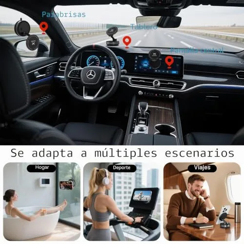 UKEXE ▫️ Suporte magnético para telemóvel para carro com ventosa para Magsafe, suporte para telemóvel para carro com ventosa ultraajustável a 360° para iPhone 17 Pro MAX, 16, 15, 14, 13, 12 e Air Plus (preto) 2