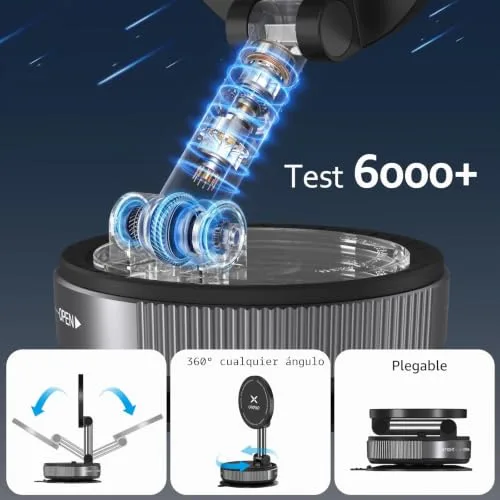 UKEXE ▫️ Suporte magnético para telemóvel para carro com ventosa para Magsafe, suporte para telemóvel para carro com ventosa ultraajustável a 360° para iPhone 17 Pro MAX, 16, 15, 14, 13, 12 e Air Plus (preto) 4