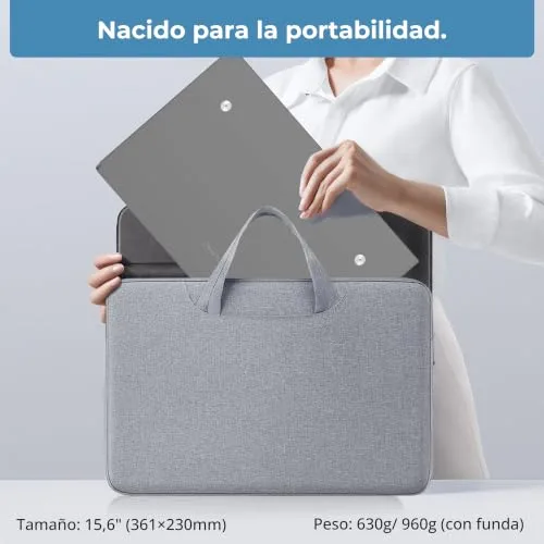 DHPL ▫️ Monitor portátil de 15,6 polegadas. Ecrã FHD 1080p IPS. Altifalantes integrados. Interfaces USB-C/HDMI. Ecrã portátil para portáteis, PC, Mac, telemóveis e consolas de jogos. Capa protetora incluída. 2
