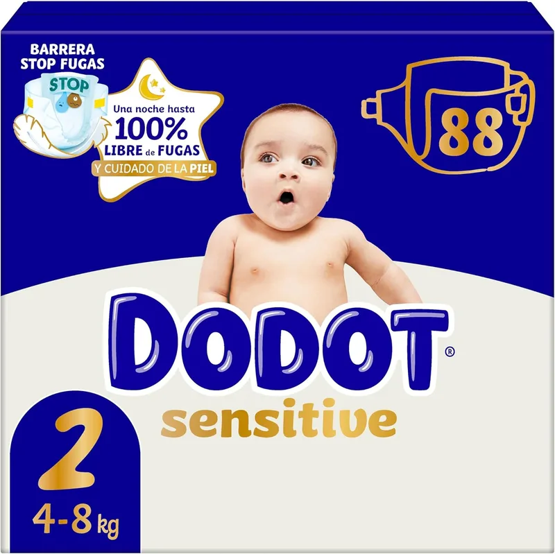 DODOT ▫️ Sensitive Tamanho 2, 88 fraldas, 4kg-8kg