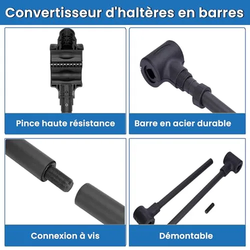 DFENG ▫️ Adaptador para halteres retos com 4,2 cm de diâmetro, capacidade de peso de 40 kg por extremidade, cor preta 4