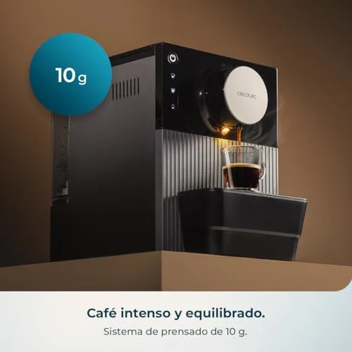 Cecotec ▫️ Máquina de café superautomática compacta Cremmaet Cube. 1350 W, sistema de prensagem de 10 g, sistema de pré-infusão, 19 bar, sistema Thermoblock, 5 níveis de moagem, painel de controlo tátil 2