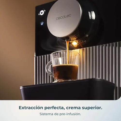 Cecotec ▫️ Máquina de café superautomática compacta Cremmaet Cube. 1350 W, sistema de prensagem de 10 g, sistema de pré-infusão, 19 bar, sistema Thermoblock, 5 níveis de moagem, painel de controlo tátil 3