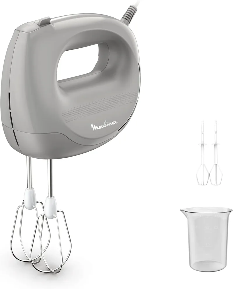 Moulinex ▫️ Easy Max, Batedeira com função de amassar, 300 W, Compacta, Misturas homogéneas, Preparação rápida de molhos, HM262BF0