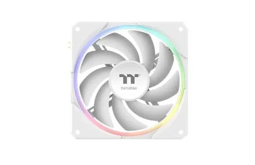 Thermaltake ▫️ TS120 EX RGB (Conjunto de 3) | Alto desempenho de refrigeração com sensor térmico | Ligação magnética rápida MagForce 2.0 em cadeia | RPM e RGB controlados por software | 120 mm Branco 2
