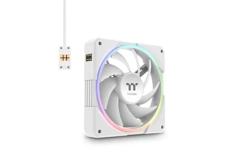 Thermaltake ▫️ TS120 EX RGB (Conjunto de 3) | Alto desempenho de refrigeração com sensor térmico | Ligação magnética rápida MagForce 2.0 em cadeia | RPM e RGB controlados por software | 120 mm Branco 3