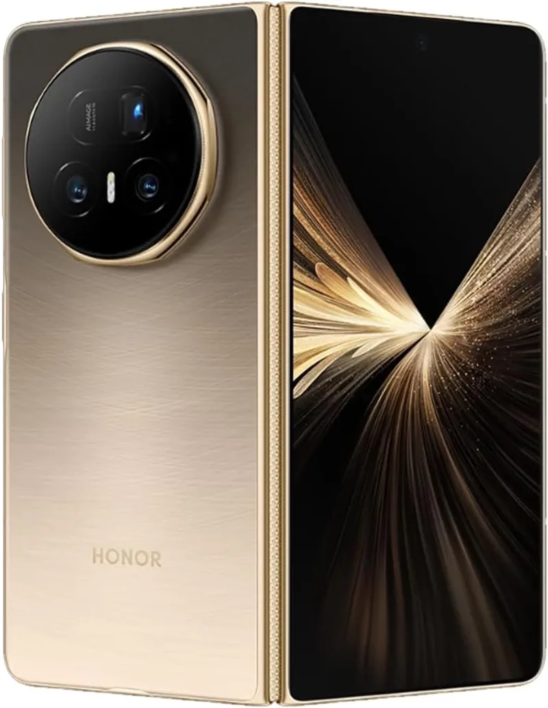 HONOR ▫️ Magic V5 5G, A arte do ecrã dobrável em apenas 9 mm, bateria de 5820 mAh, 16 GB + 512 GB, Snapdragon® 8 Elite, o poder da Gemini AI, câmara IA Falcon, Dual SIM, Android 15, Dawn Gold