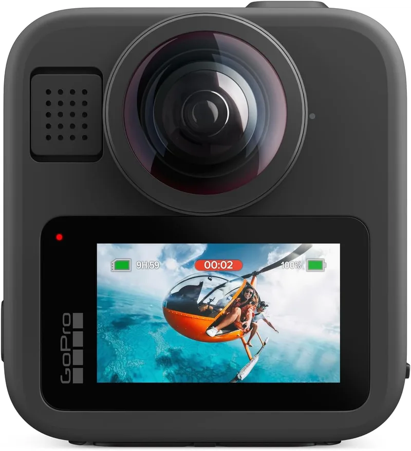 GoPro ▫️ MAX2 - Câmara de ação tradicional de 360°, à prova de água, com ecrã tátil, vídeo esférico 8K, fotografias de 360° com 29 MP, lentes fáceis de substituir, estabilização HyperSmooth e 6 microfones