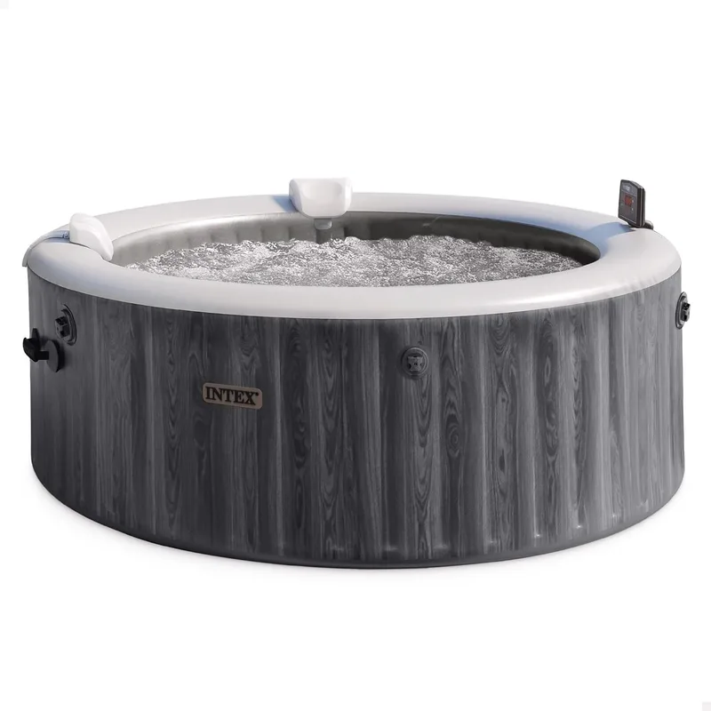 Intex ▫️ Inflatable SPA Circular Insuflável Greywood Deluxe, 6 Pessoas, Ø216x71, Aquecedor, 170 Saídas de Ar, Painel de Controlo App Wireless, Filtro Filtro S2, Clorador de Sal, Acessórios incluídos (55101)