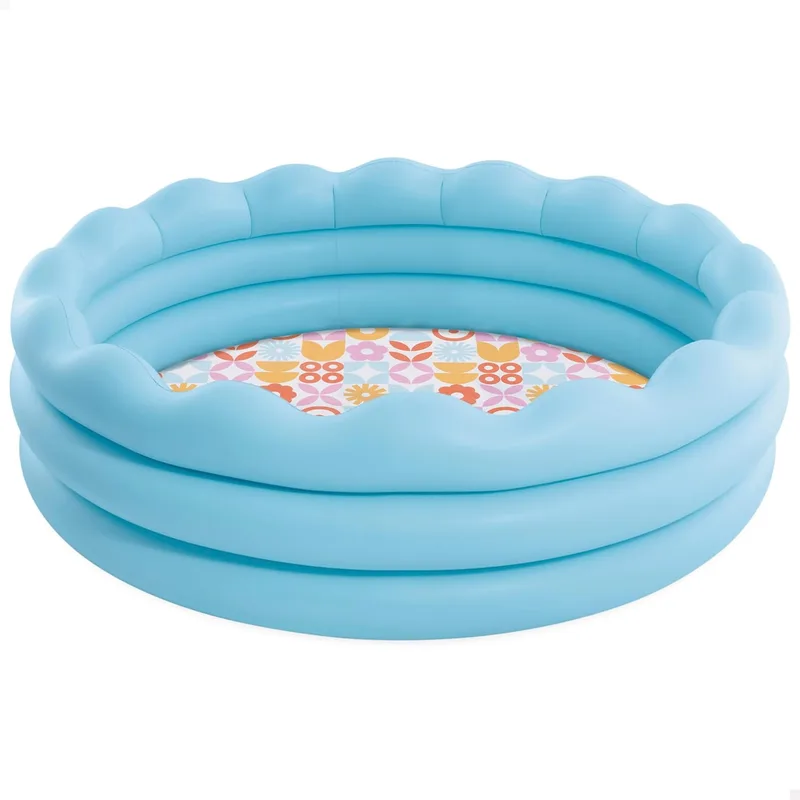 Intex ▫️ Piscina insuflável infantil circular cor azul, dimensões Ø168 x 45 cm, capacidade para 575 litros de água, 3 câmaras de ar, inclui remendo de reparação, piscinas desmontáveis para crianças (56191)