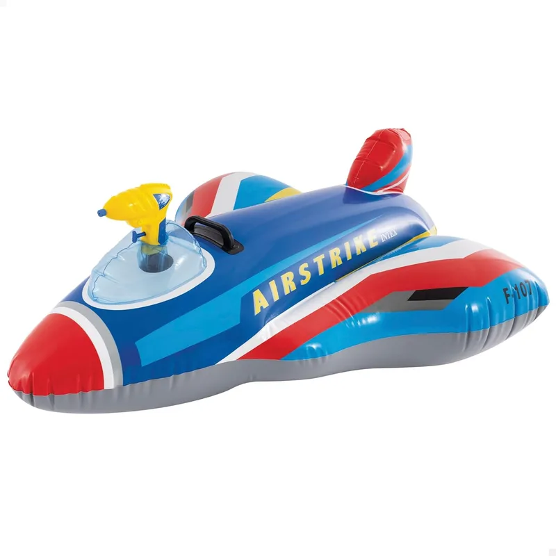 Intex ▫️ Avião insuflável com pistola de água, 117X104 cm, jogo de água, com lançador de água, para a praia, para a piscina, brinquedo para crianças, peso máximo 40 kg, +3 anos (57531)