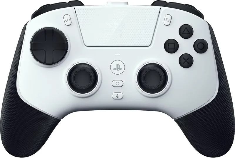 Razer ▫️ Raiju V3 Pro - Comando sem fios para e-sports para PlayStation 5 e PC - 4 botões amovíveis e 2 garras de fixação - joysticks analógicos TMR - Pro HyperTrigger - Botões Mecha-Táctiles | Branco