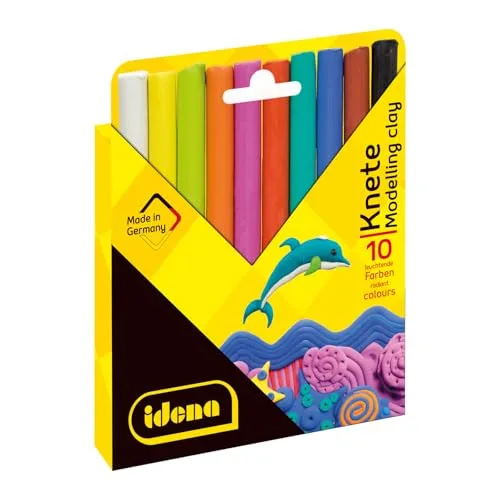 Idena ▫️ 90386 - Conjunto de plasticina com 50 barras em 10 cores, 5 caixas de cartão com 10 barras cada, diversão para as crianças modelarem 2