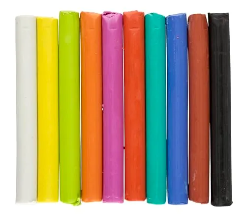 Idena ▫️ 90386 - Conjunto de plasticina com 50 barras em 10 cores, 5 caixas de cartão com 10 barras cada, diversão para as crianças modelarem 3