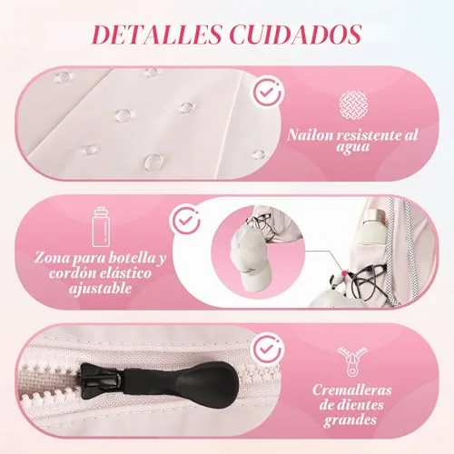 Dizdvizd ▫️ Mala de desporto, mala de ginásio para mulher com compartimento para sapatos e compartimento para artigos molhados, mala de viagem pequena, mala de desporto impermeável para meninas – ioga, fitness, natação 6