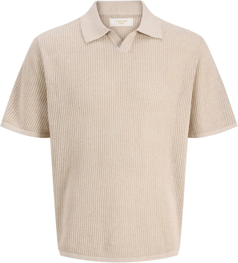 JACK & JONES ▫️ Polo Jorcassis em malha com decote torcido e aberto Polo Jorcassis em malha com decote torcido e aberto para homem