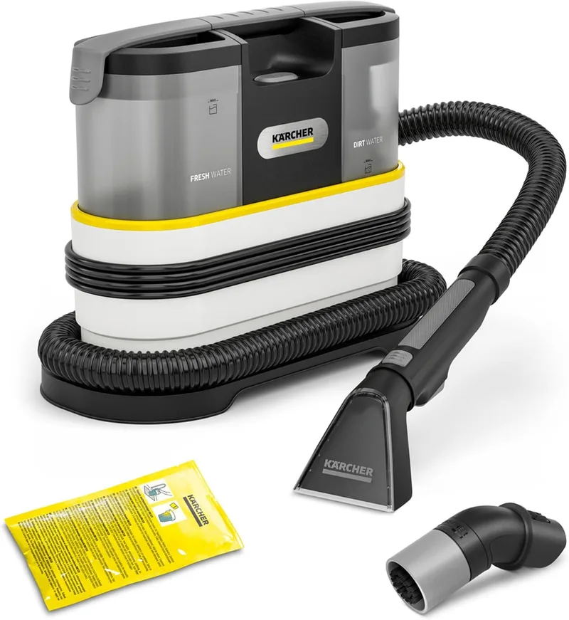 KÄRCHER ▫️ lavador-aspirador SE 2 Spot Care, potência: 450 W, depósito de água limpa: 1,5 l, área de cobertura: 2,89 m², peso: 4,2 kg, bocal para estofos, bocal para manchas, limpador RM 519