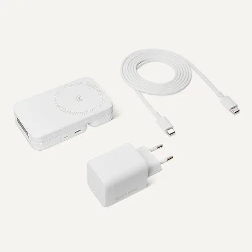 Amazon Basics ▫️ Estação de Carregamento Sem Fios 3 em 1, 25 W, Certificada pela Qi 2.2, Compatível com Magsafe, UE, 7,06 x 9,94 x 10,31 cm, Branca 4