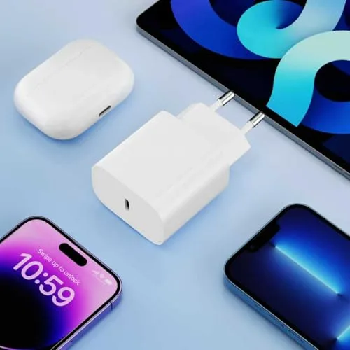 KTDRJN ▫️ Carregador de iPhone com carregamento rápido, carregador de iPhone de 25 W, certificado MFi, com ficha USB-C e cabo Lightning de 2 m, carregador de parede para Apple 14/14 Pro/14 Pro Max/14 Plus, 13, 12, 11, XS e XS Max 5
