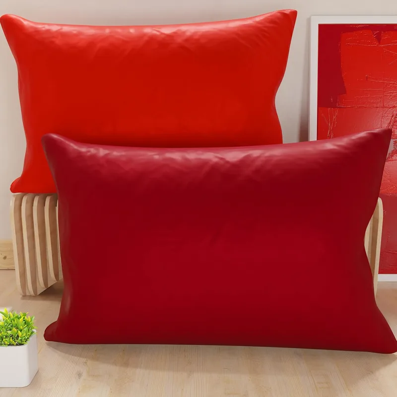 PETTI ARTIGIANI ITALIANI ▫️ PETTI Artesãos Italianos - Conjunto de 2 capas de almofada em microfibra de 50x30 cm, almofadas decorativas para quarto, almofadas para sofá, conjunto de 2 capas de almofada, capa de almofada dupla em vermelho e burd