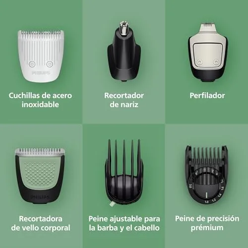 PHILIPS ▫️ Aparador multifuncional 16 em 1 Série 7000 - Máquina de barbear e aparador de cabelo para homem, para rosto, cabeça e corpo, lâminas de aço autoafiáveis, 21 comprimentos, recarregável, MG7931/15 4