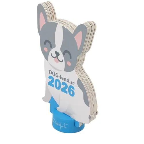 Mr. Wonderful ▫️ Mr Wonderful - Calendário de secretária 2026 com suporte - Bulldog 4