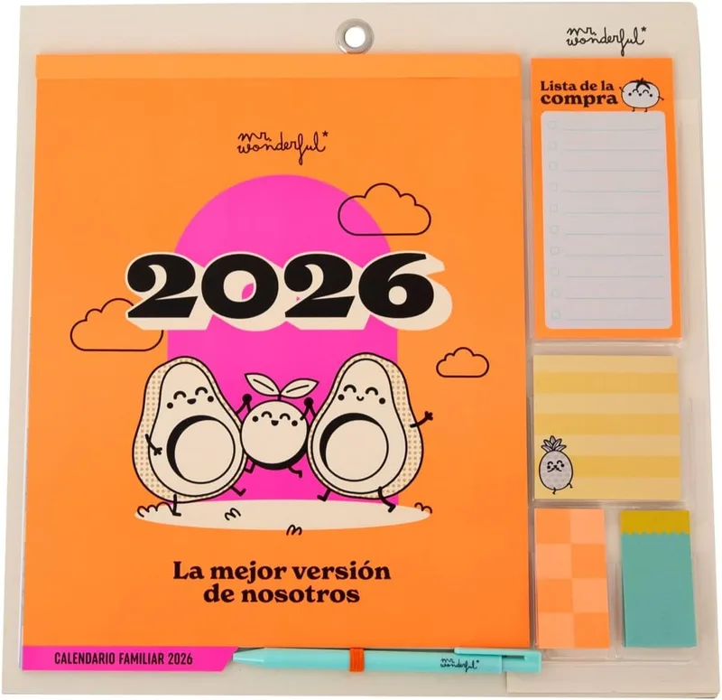 Mr. Wonderful ▫️ Mr Wonderful - Calendário familiar magnético de parede ou de frigorífico 2026 - A melhor versão de nós