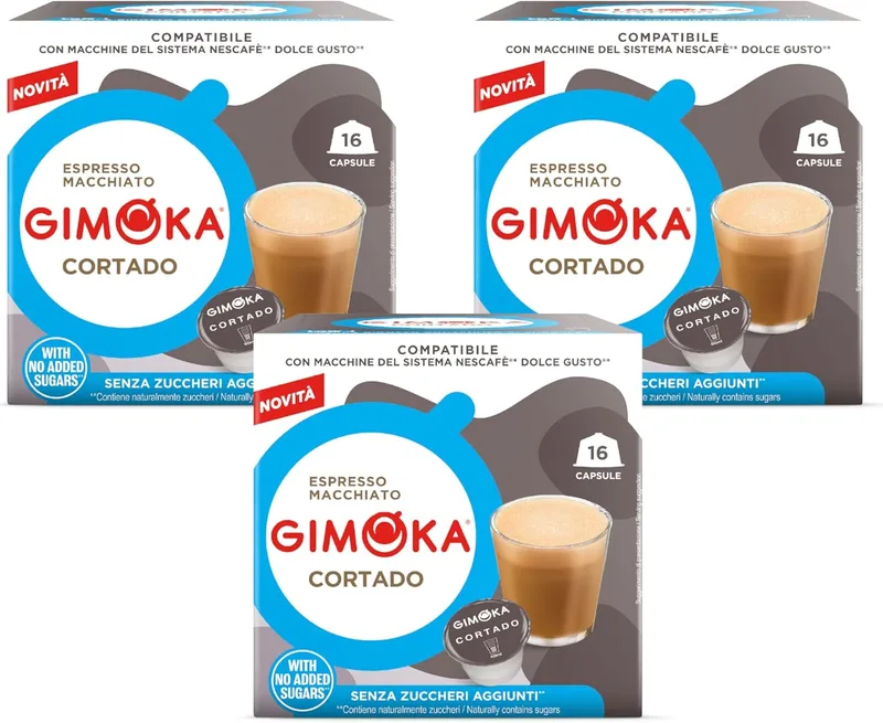 Gimoka ▫️ BITTER CUT Bebida solúvel - 48 cápsulas - Compatível com as máquinas de café Nescafè Dolce Gusto - Produzido em Itália - 3 embalagens de 16