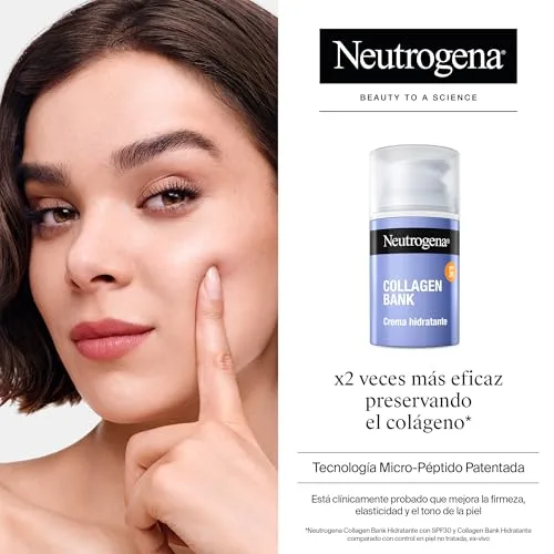 Neutrogena ▫️ Collagen Bank Creme hidratante facial FPS 30 (1 x 50 ml), creme solar antienvelhecimento que preserva o colagénio, para uma pele mais suave, adequado para o rosto e o pescoço 3