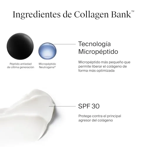Neutrogena ▫️ Collagen Bank Creme hidratante facial FPS 30 (1 x 50 ml), creme solar antienvelhecimento que preserva o colagénio, para uma pele mais suave, adequado para o rosto e o pescoço 5