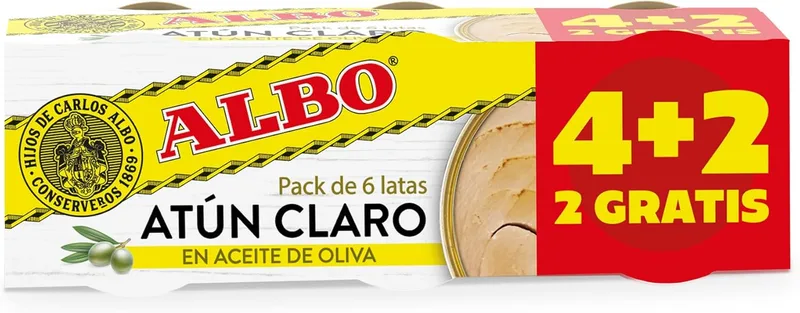 ALBO ▫️ Atum albacora em azeite. Embalagem 4+2