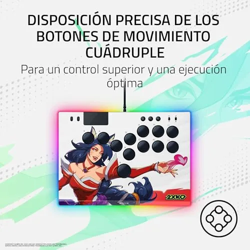Razer ▫️ Kitsune 2XKO Edition - Comando arcade ótico com todos os botões para PS5 e PC - design com 4 botões de movimento precisos - interruptores óticos lineares planos | 2XKO 2
