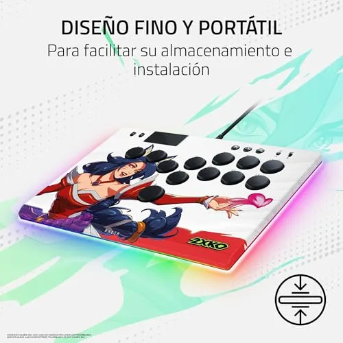 Razer ▫️ Kitsune 2XKO Edition - Comando arcade ótico com todos os botões para PS5 e PC - design com 4 botões de movimento precisos - interruptores óticos lineares planos | 2XKO 4