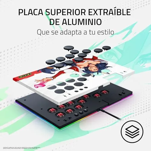 Razer ▫️ Kitsune 2XKO Edition - Comando arcade ótico com todos os botões para PS5 e PC - design com 4 botões de movimento precisos - interruptores óticos lineares planos | 2XKO 6