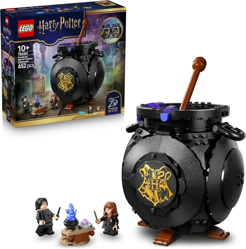 LEGO ▫️ Harry Potter Caldeirão: Aula de Poções Secretas - Decoração para o Quarto - Brinquedo de Coleção - Minifiguras do Patronus, da Hermione e do Snape - Presente para meninas e meninos a partir dos 10 anos - 76464