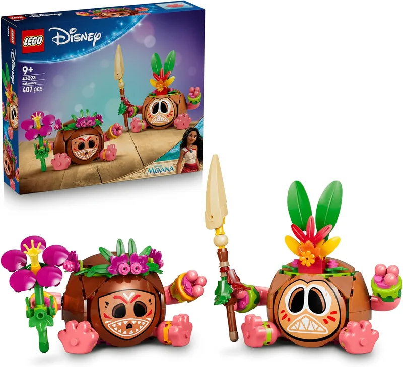 LEGO ▫️ Disney Vaiana Kakamoras – Brinquedo de construção com 2 figuras de cocos e flores artificiais para decorar o quarto – Presente para meninas a partir dos 9 anos e fãs do filme – 43293